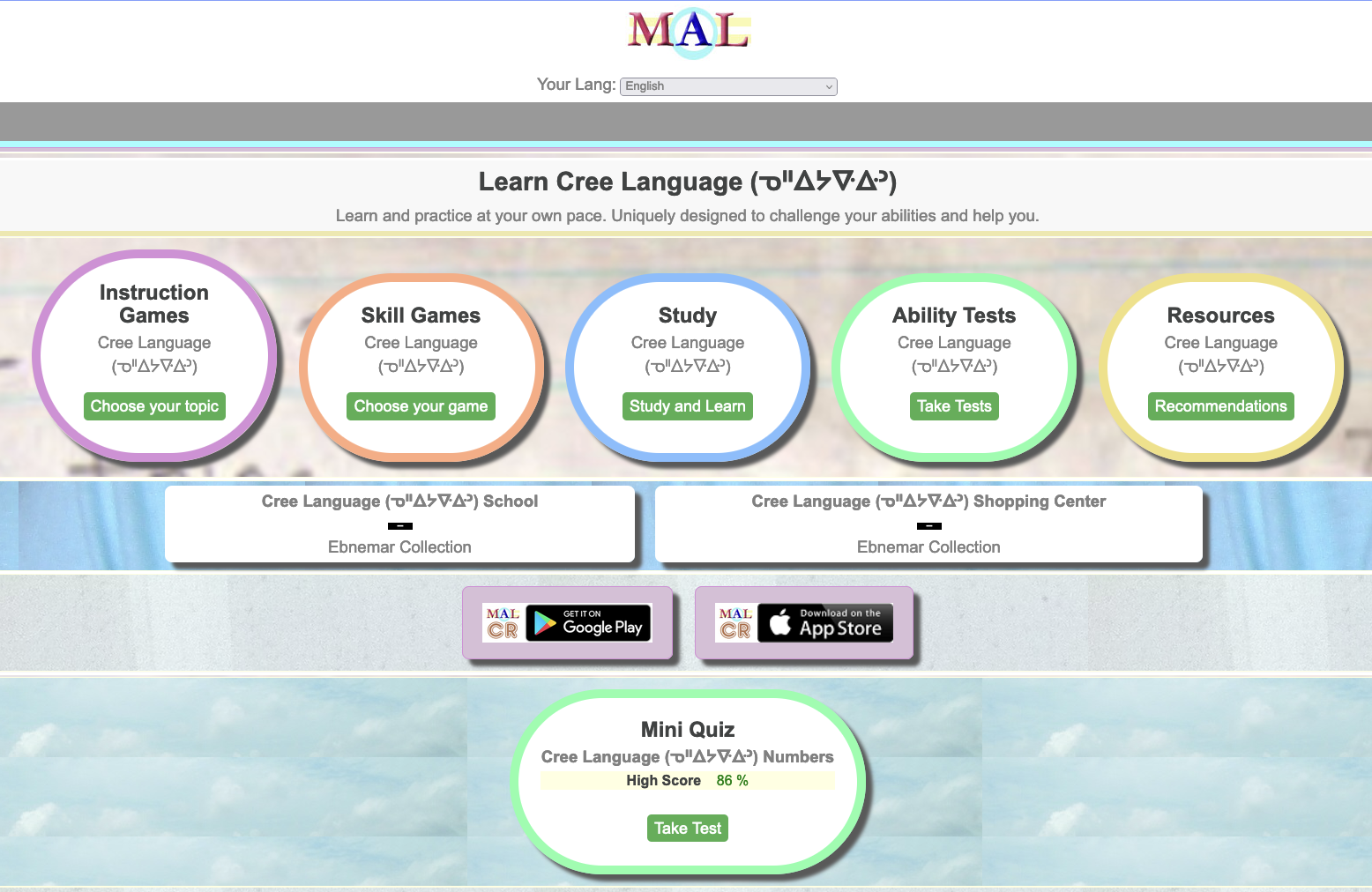 Contenido para aprender el idioma cree en la plataforma Master Any Language